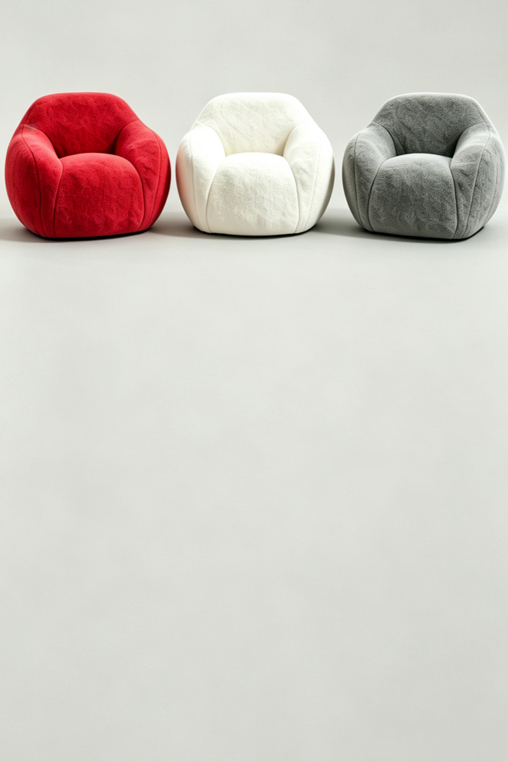 Fauteuil géant en forme de pouf avec accoudoirs — Fausse fourrure et mousse à mémoire de forme, pré-rempli