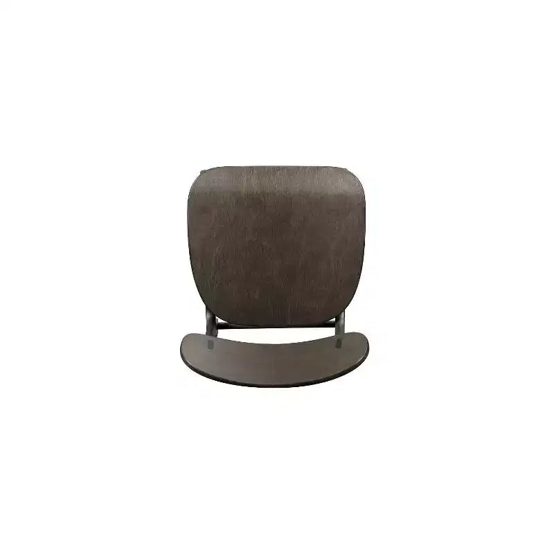 Mid-Century Wood Counter Height Barstool — Carbonite Finish, Curved Seat & Splayed Legs