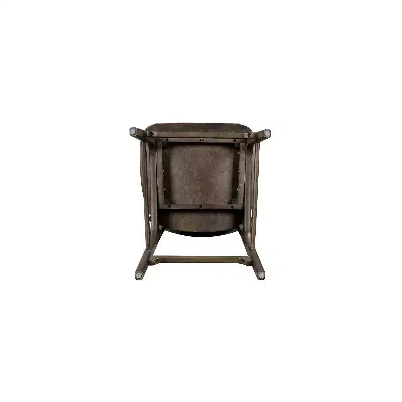 Mid-Century Wood Counter Height Barstool — Carbonite Finish, Curved Seat & Splayed Legs