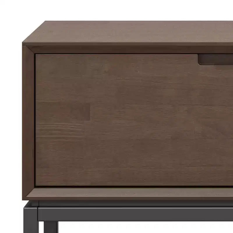 72" Low TV Stand for TVs up to 80" — Walnut Brown Solid Rubberwood Media Console