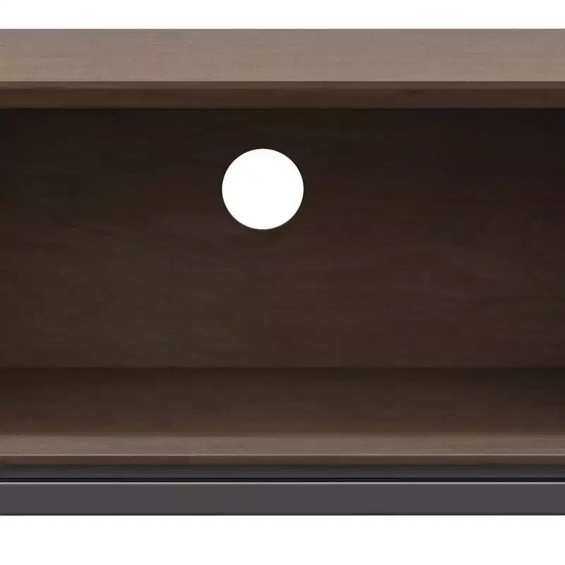 72" Low TV Stand for TVs up to 80" — Walnut Brown Solid Rubberwood Media Console