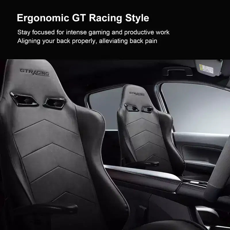 Ergonomic Gaming Chair with Footrest, Lumbar Support & Reclining Backrest — Gray