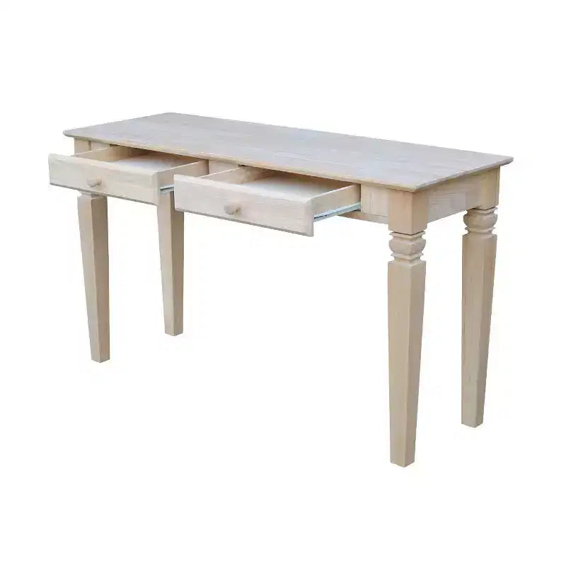 Console avec 2 tiroirs, en bois massif non traité, pour salon, chambre ou entrée