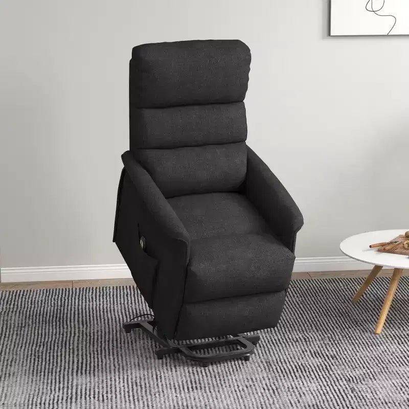 Fauteuil inclinable releveur électrique pour personnes âgées avec télécommande, revêtement en tissu lin