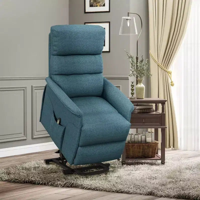 Fauteuil inclinable releveur électrique pour personnes âgées avec télécommande, revêtement en tissu lin