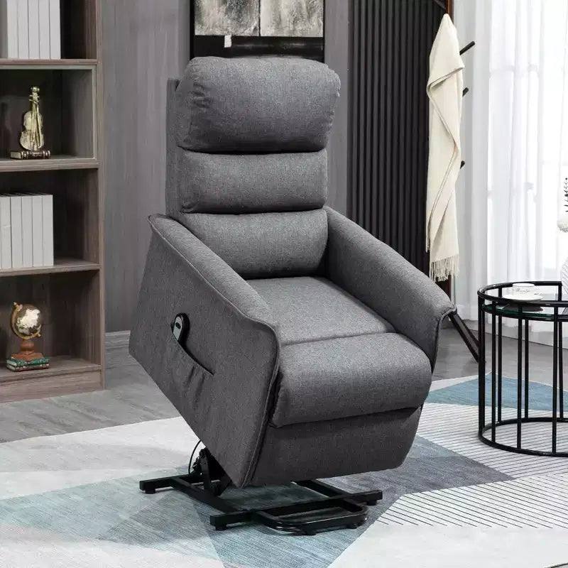 Fauteuil inclinable releveur électrique pour personnes âgées avec télécommande, revêtement en tissu lin