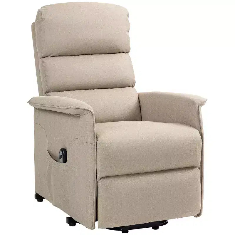 Fauteuil inclinable releveur électrique pour personnes âgées avec télécommande, revêtement en tissu lin