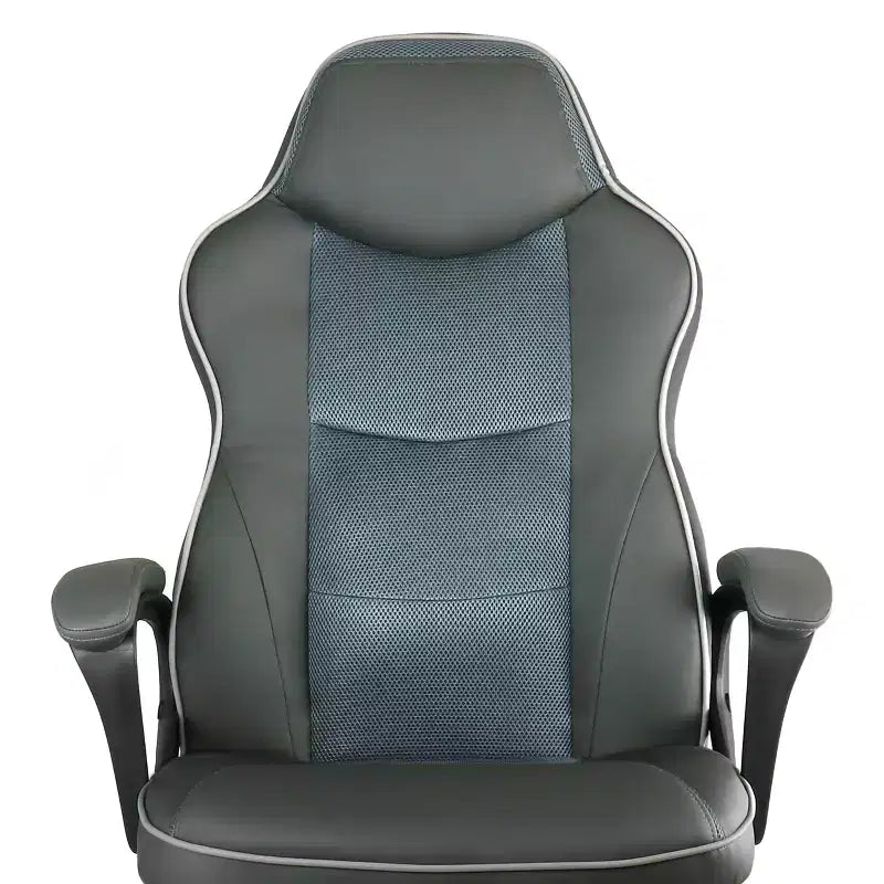Chaise de bureau réglable en similicuir à dossier haut, gris anthracite