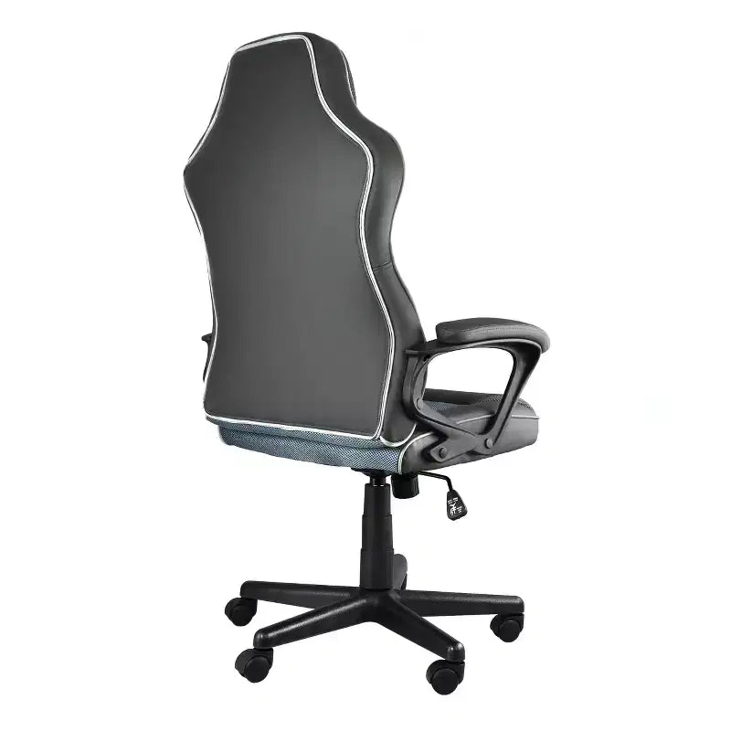 Chaise de bureau réglable en similicuir à dossier haut, gris anthracite