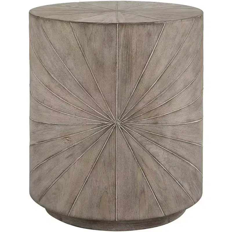 Uttermost Starshine 20 1/2W Warm Gray Stain Starburst Wood Side Table