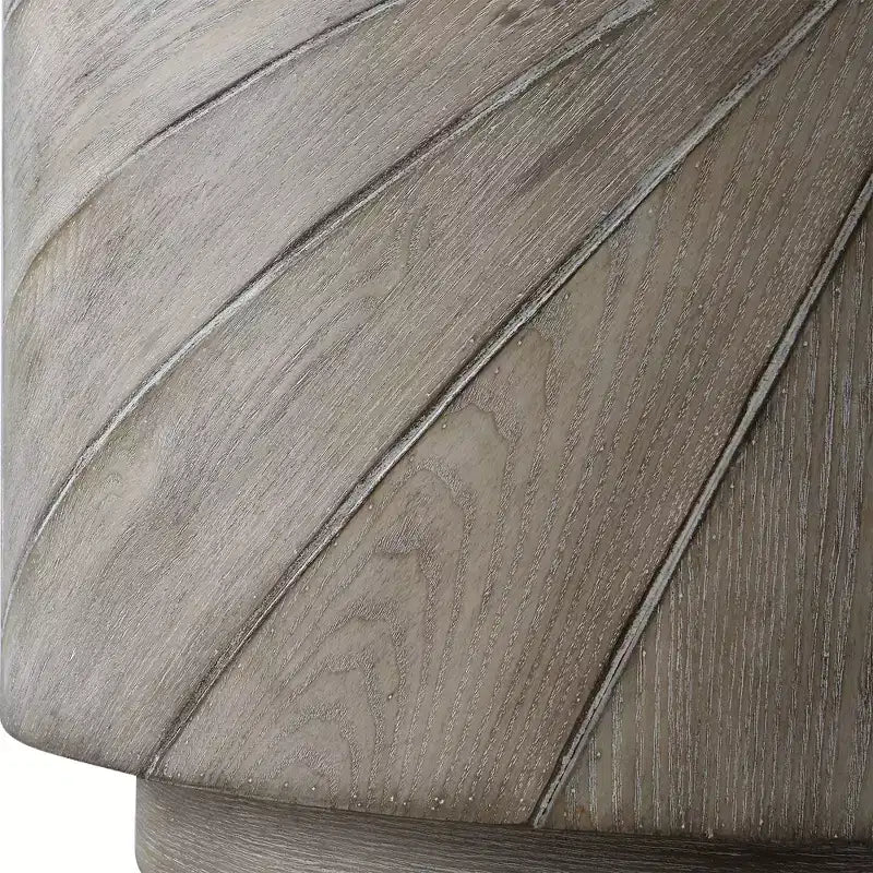 20.5" Round Starburst Wood Side Table — Warm Gray Stain, Fir Wood Veneer