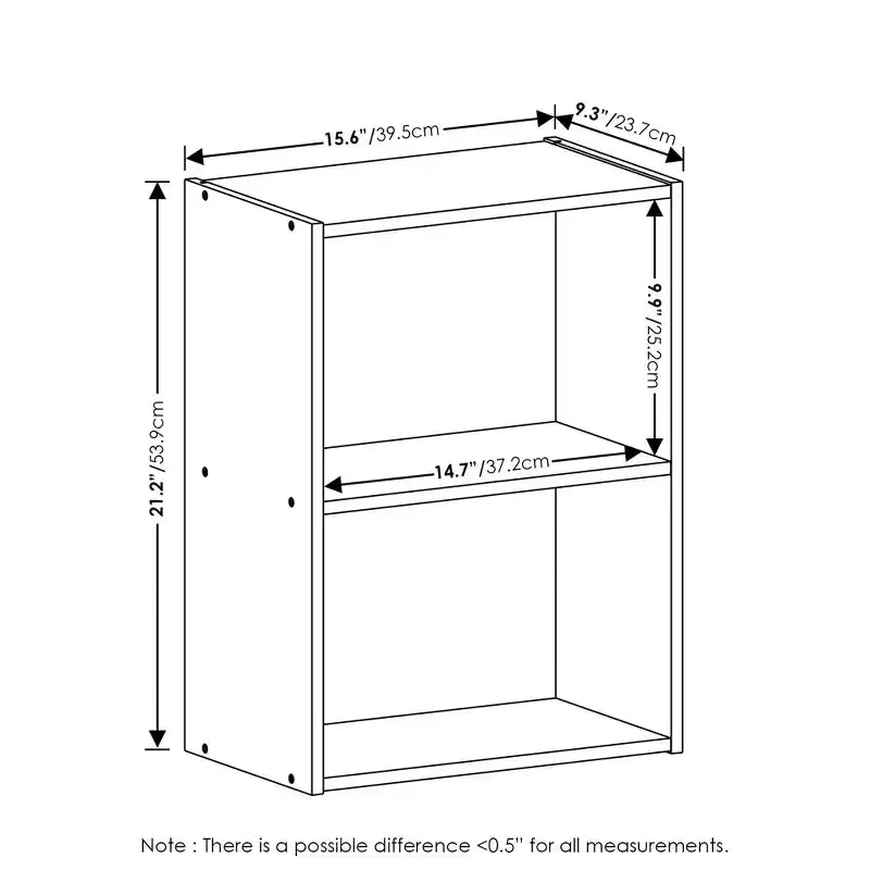 2-Tier Compact Open Shelf Bookcase — Side Table & Nightstand, Horizontal/Vertical Use, Pink/White