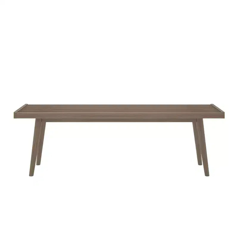 Mid-Century Solid Wood Entryway Bench