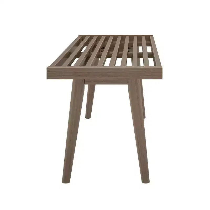 Mid-Century Solid Wood Entryway Bench