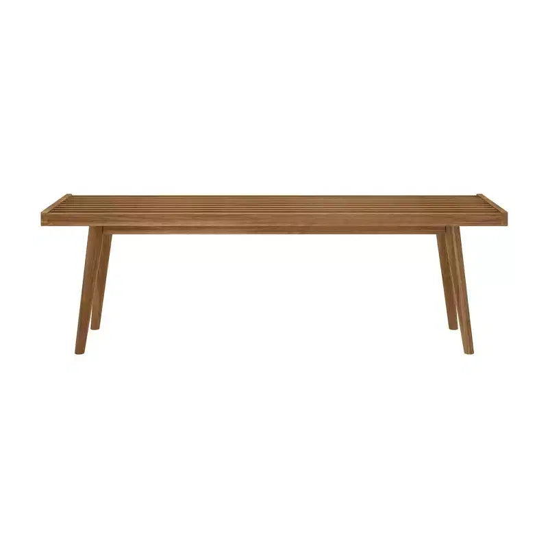 Mid-Century Solid Wood Entryway Bench