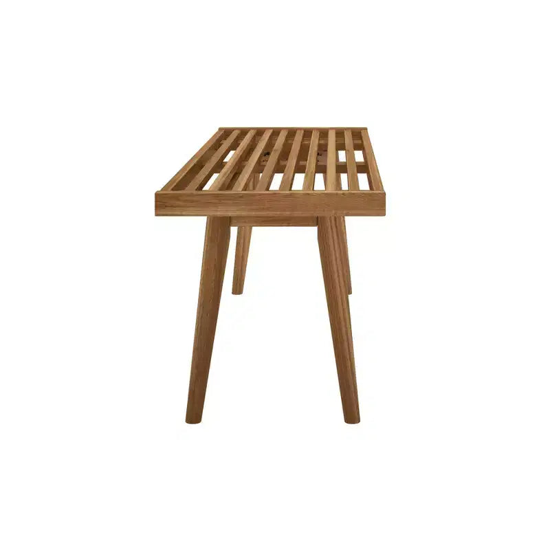 Mid-Century Solid Wood Entryway Bench