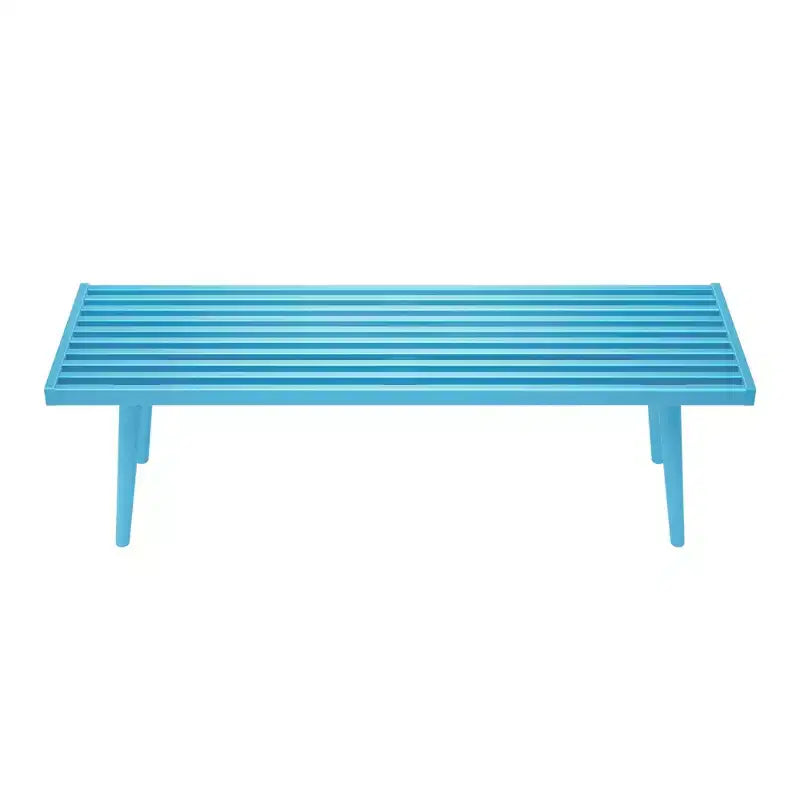 Mid-Century Solid Wood Entryway Bench