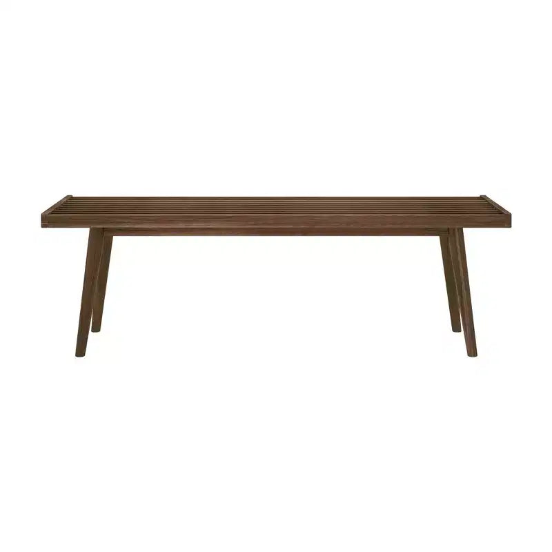 Mid-Century Solid Wood Entryway Bench