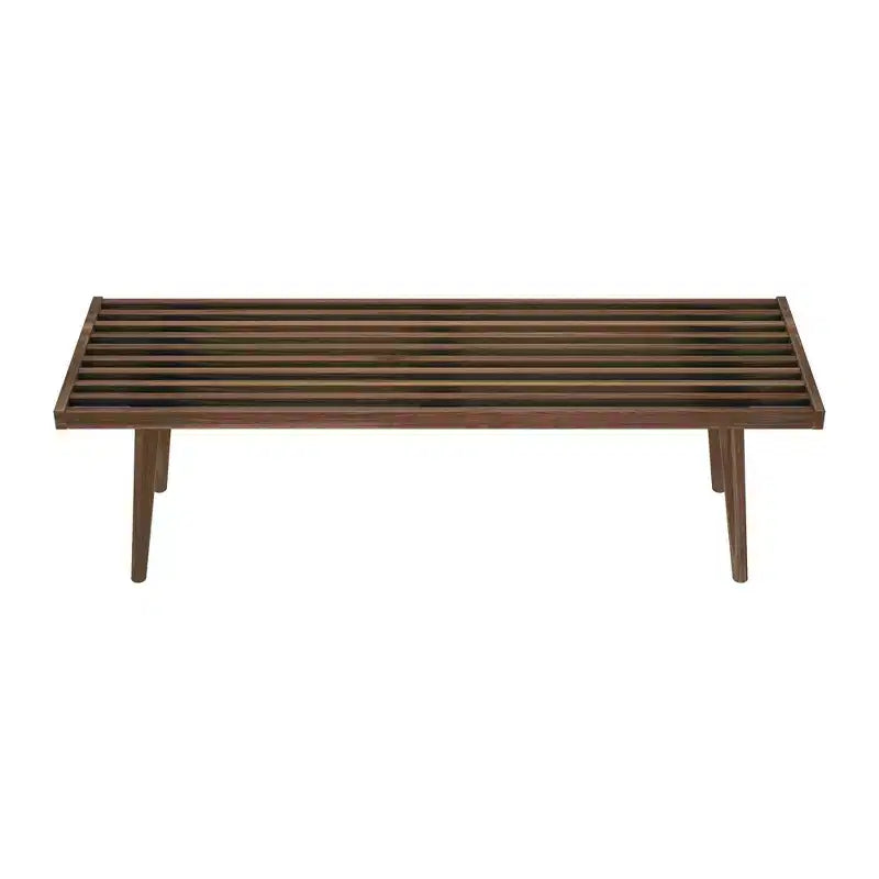 Mid-Century Solid Wood Entryway Bench