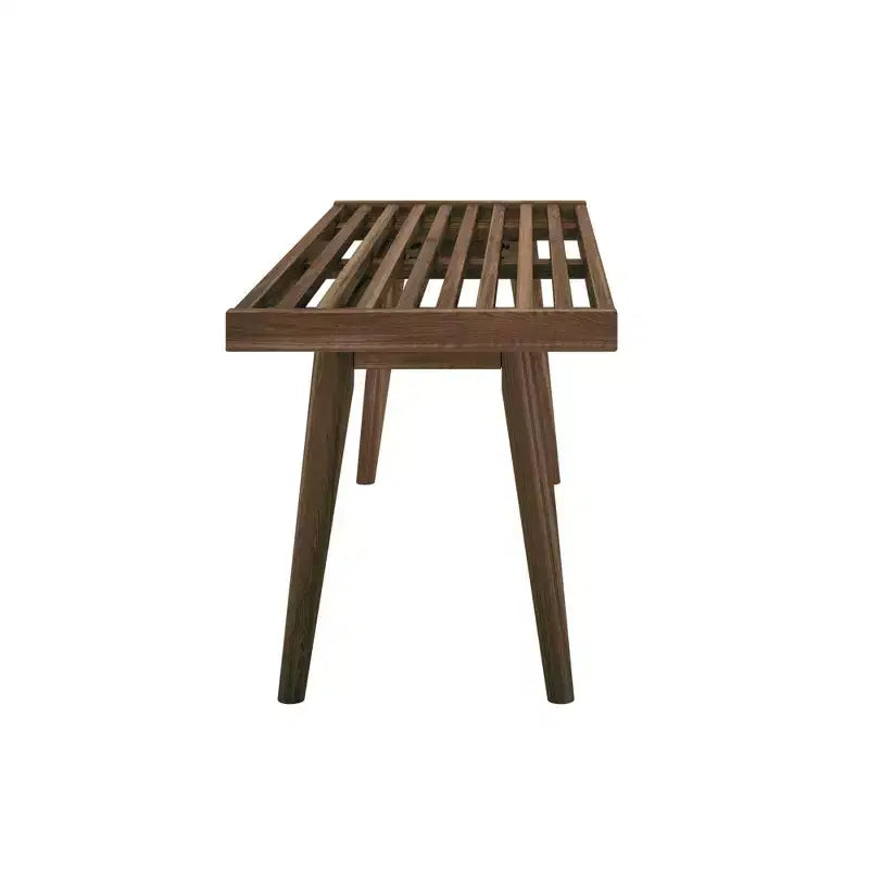 Mid-Century Solid Wood Entryway Bench