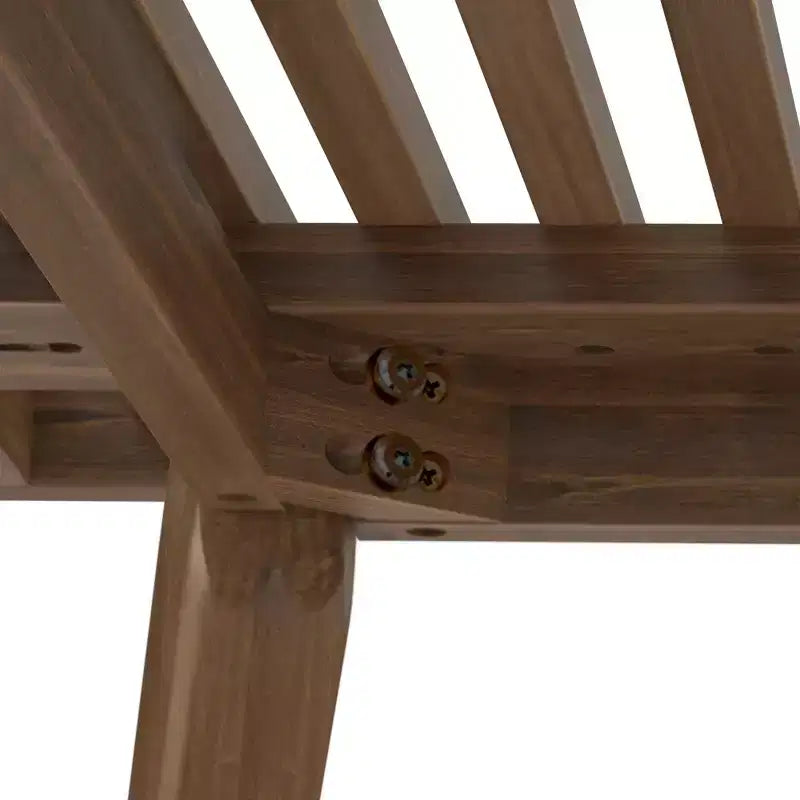 Mid-Century Solid Wood Entryway Bench