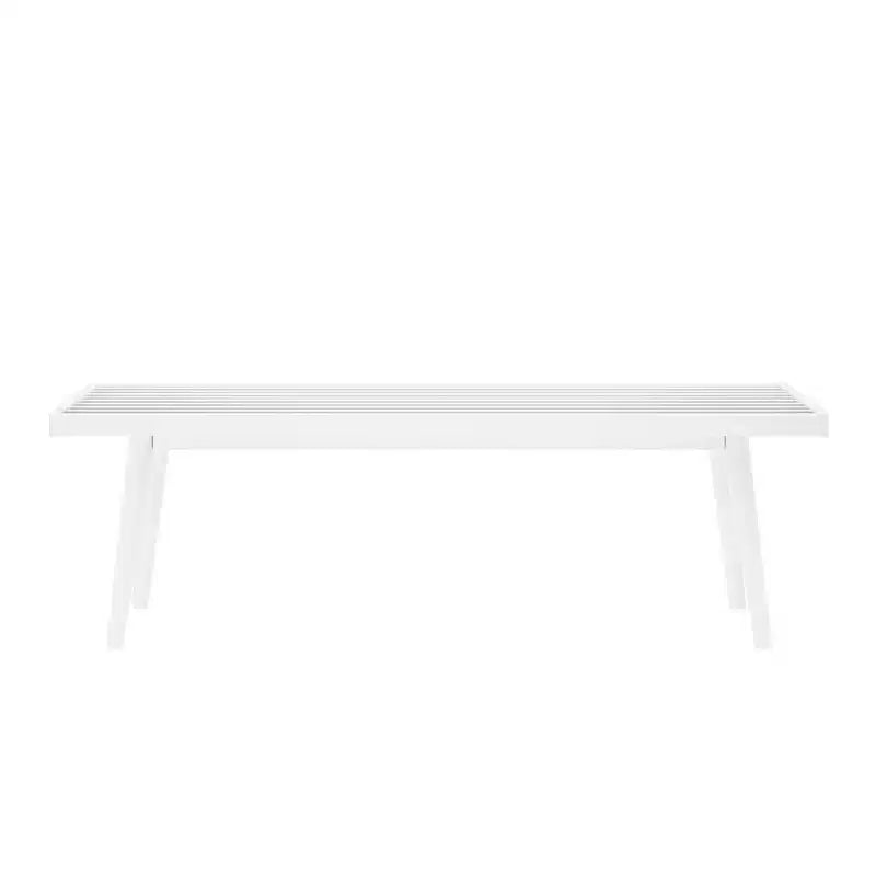 Mid-Century Solid Wood Entryway Bench