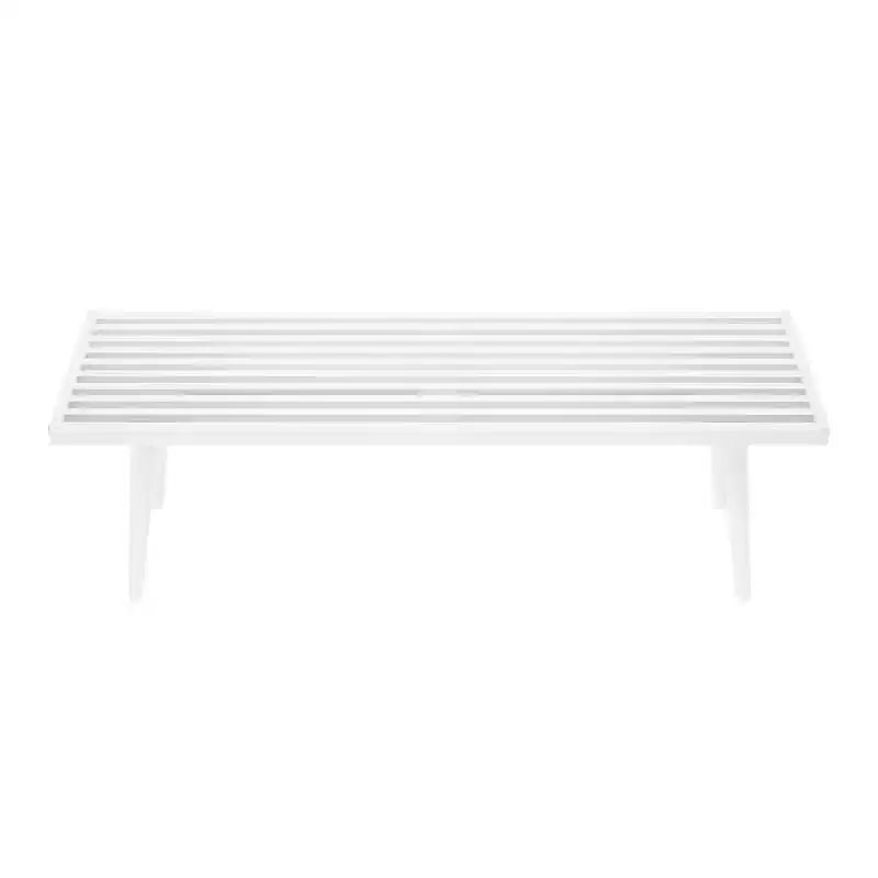 Mid-Century Solid Wood Entryway Bench