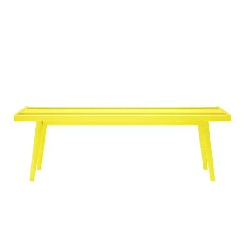 Mid-Century Solid Wood Entryway Bench