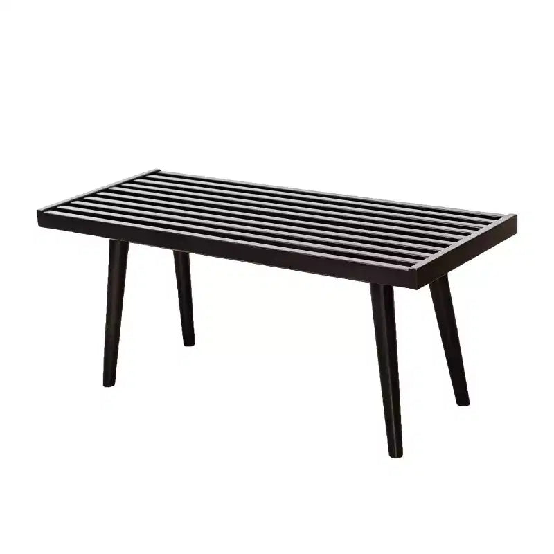 Mid-Century Solid Wood Entryway Bench