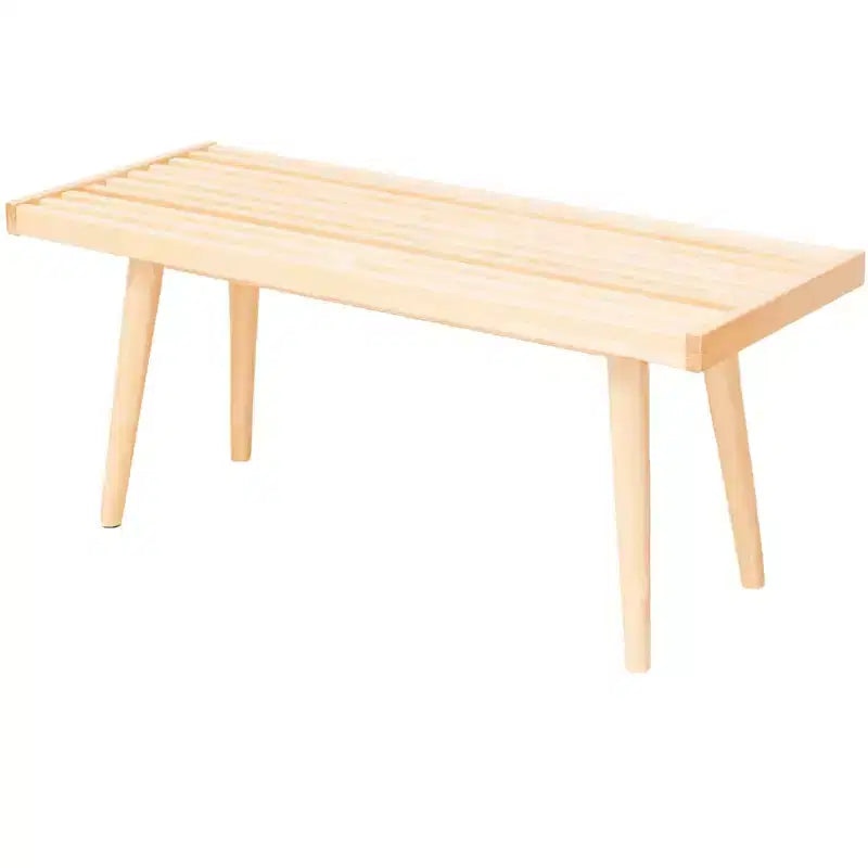 Mid-Century Solid Wood Entryway Bench