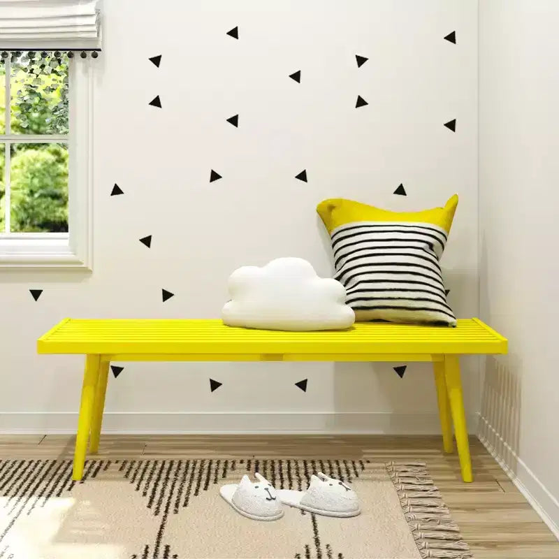 Mid-Century Solid Wood Entryway Bench