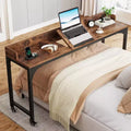 Queen Size Overbed Table with Adjustable Tilt Stand — Mobile Laptop Cart for Home & Hospital
