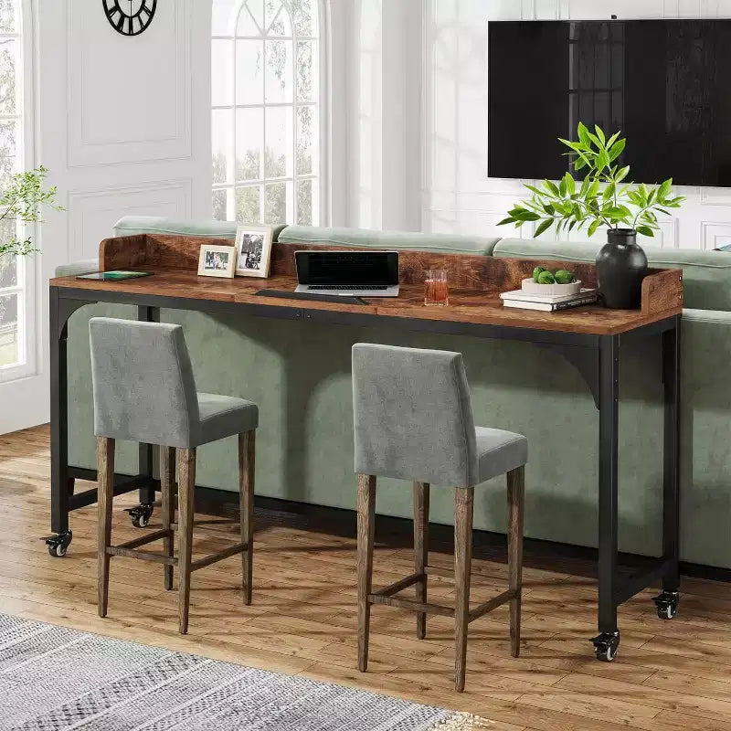Queen Size Overbed Table with Adjustable Tilt Stand — Mobile Laptop Cart for Home & Hospital