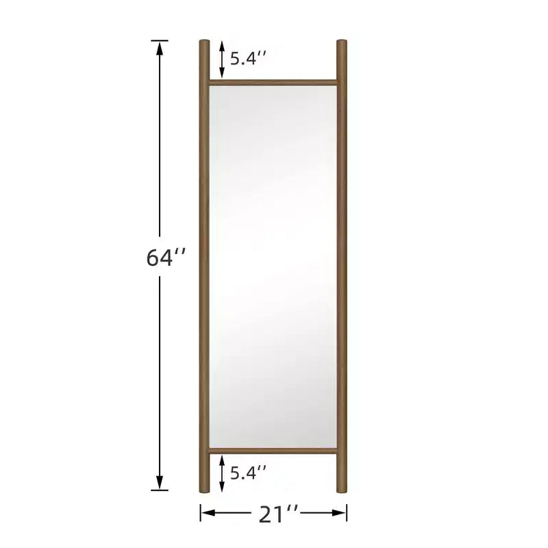 Wood Frame Rectangle Full Length Leaning Mirror