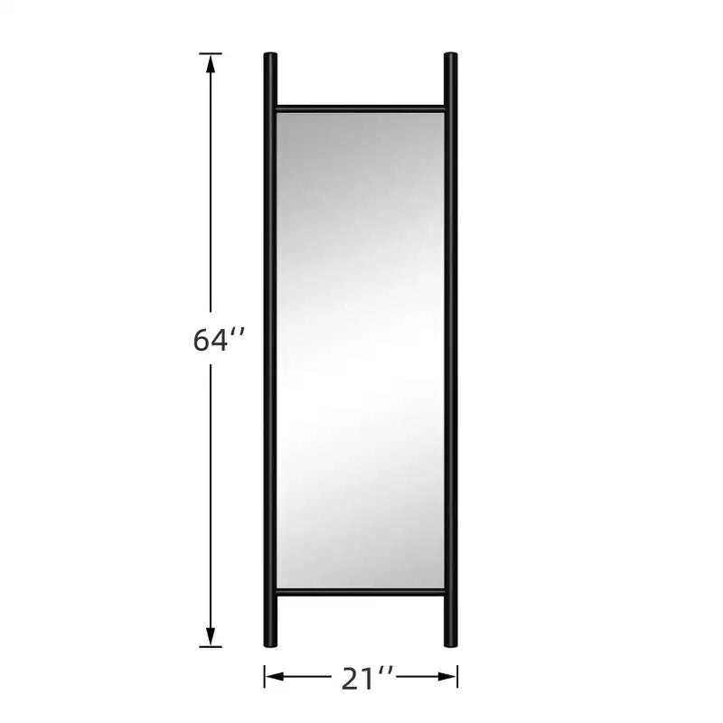 Wood Frame Rectangle Full Length Leaning Mirror