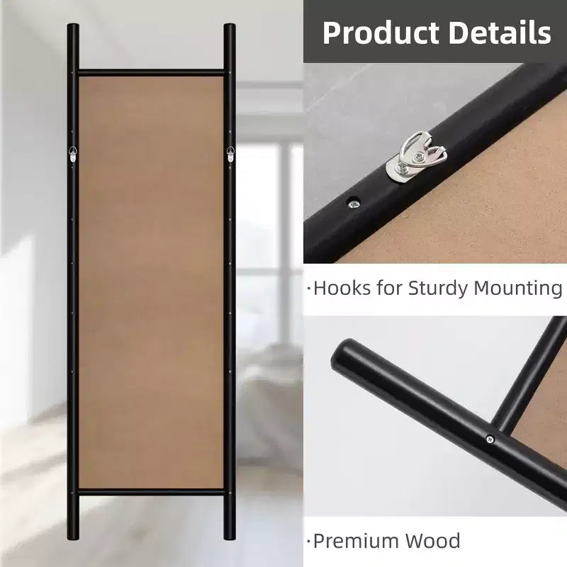 Wood Frame Rectangle Full Length Leaning Mirror