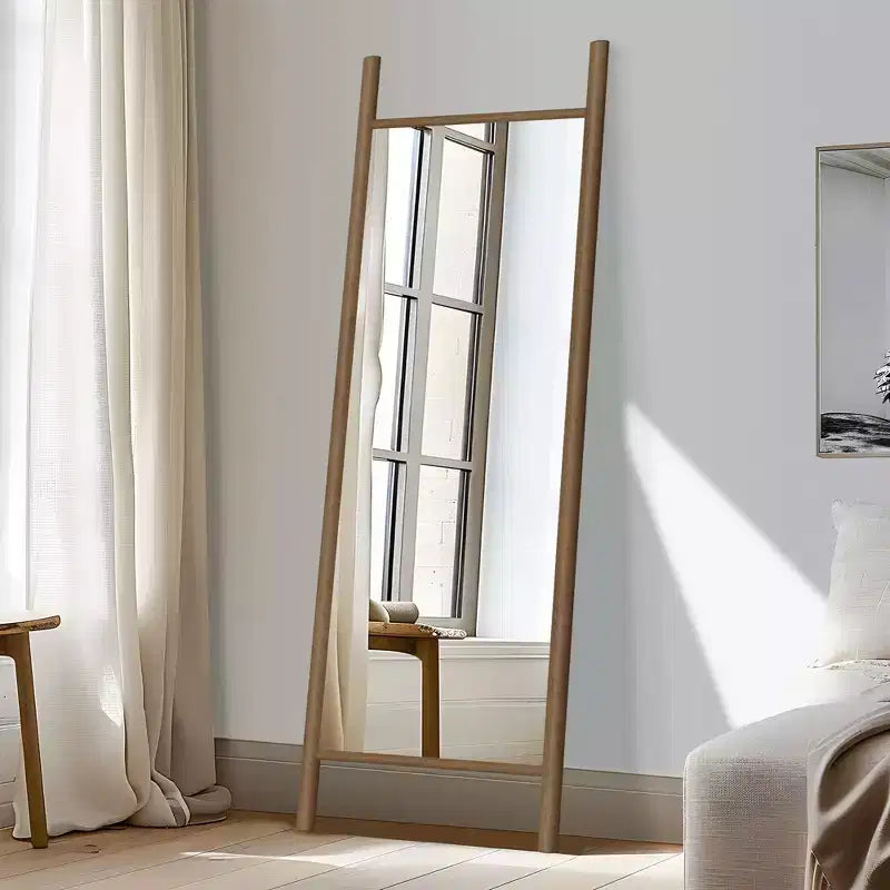 Miroir rectangulaire intégral à cadre en bois à poser